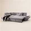 Bowery Hill Jemima Sleeper Sectional Sofa in Gray Fabric