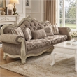 Bowery Hill Ragenardus Sofa in Gray Fabric and Antique White