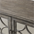 Bowery Hill 2-Door Wooden Console Table in Weathered Gray with Mirrored Doors