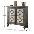 Bowery Hill 2-Door Wooden Console Table in Weathered Gray with Mirrored Doors