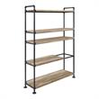 Bowery Hill Brantley 5-Shelf Bookshelf in Oak and Sandy Black