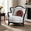 Bowery Hill Beige Wingback Chair with 2 Accent Pillows and Traditional Frame