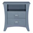Bowery Hill 2-Drawer Wooden Nightstand with Shelf in Gray