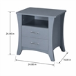 Bowery Hill 2-Drawer Wooden Nightstand with Shelf in Gray