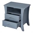 Bowery Hill 2-Drawer Wooden Nightstand with Shelf in Gray