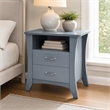 Bowery Hill 2-Drawer Wooden Nightstand with Shelf in Gray