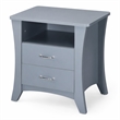 Bowery Hill 2-Drawer Wooden Nightstand with Shelf in Gray
