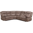 Bowery Hill 2-Tone Chocolate Velvet Sectional Sofa with Reclining Seats