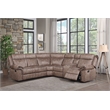 Bowery Hill 2-Tone Chocolate Velvet Sectional Sofa with Reclining Seats