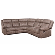 Bowery Hill 2-Tone Chocolate Velvet Sectional Sofa with Reclining Seats