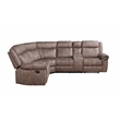 Bowery Hill 2-Tone Chocolate Velvet Sectional Sofa with Reclining Seats