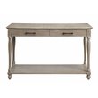 Bowery Hill Weathered Oak Wooden Sofa Table with 2 Drawers and Open Shelf