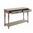 Bowery Hill Weathered Oak Wooden Sofa Table with 2 Drawers and Open Shelf