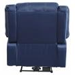 Bowery Hill Faux Leather Power Recliner with USB Port in Blue