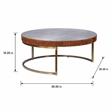 Bowery Hill Tamas Coffee Table with Aluminum Top in Cocoa Finish