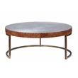 Bowery Hill Tamas Coffee Table with Aluminum Top in Cocoa Finish