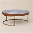 Bowery Hill Tamas Coffee Table with Aluminum Top in Cocoa Finish