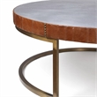 Bowery Hill Tamas Coffee Table with Aluminum Top in Cocoa Finish