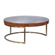 Bowery Hill Tamas Coffee Table with Aluminum Top in Cocoa Finish