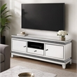Bowery Hill TV Stand with Mirrored Surface and Faux Crystals