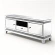 Bowery Hill TV Stand with Mirrored Surface and Faux Crystals
