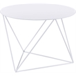 Bowery Hill Metal Accent Table with Round Top and Geometric Base in White
