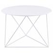 Bowery Hill Metal Accent Table with Round Top and Geometric Base in White