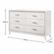 Bowery Hill Rectangular 6-Drawer Wooden Bedroom Dresser in White