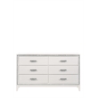 Bowery Hill Rectangular 6-Drawer Wooden Bedroom Dresser in White