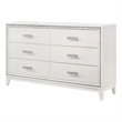 Bowery Hill Rectangular 6-Drawer Wooden Bedroom Dresser in White