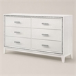 Bowery Hill Rectangular 6-Drawer Wooden Bedroom Dresser in White