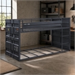 Bowery Hill Cargo Container Style Metal Twin over Twin Bunk Bed in Gunmetal