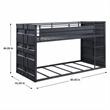 Bowery Hill Cargo Container Style Metal Twin over Twin Bunk Bed in Gunmetal