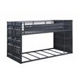 Bowery Hill Cargo Container Style Metal Twin over Twin Bunk Bed in Gunmetal