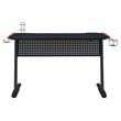 Bowery Hill Gaming Table with USB Port and LED Light in Black and Red