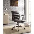 Bowery Hill Tufted Swivel Leather Office Chair in Distress Chocolate