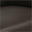 Bowery Hill Leather Accent Chair with Block Legs in Chocolate