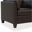 Bowery Hill Leather Accent Chair with Block Legs in Chocolate
