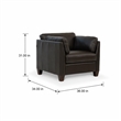 Bowery Hill Leather Accent Chair with Block Legs in Chocolate