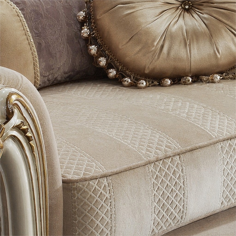 Bowery Hill Handcrafted Chair in Patterned Fabric and Antique Pearl