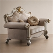 Bowery Hill Handcrafted Chair in Patterned Fabric and Antique Pearl