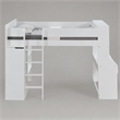 Bowery Hill Wooden Frame Loft Bed with Ladder in White Finish