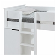 Bowery Hill Wooden Frame Loft Bed with Ladder in White Finish