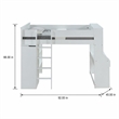 Bowery Hill Wooden Frame Loft Bed with Ladder in White Finish