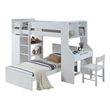 Bowery Hill Wooden Frame Loft Bed with Ladder in White Finish