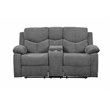 Bowery Hill Chenille Motion Reclining Loveseat with Console in Gray