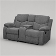 Bowery Hill Chenille Motion Reclining Loveseat with Console in Gray