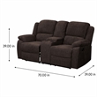 Bowery Hill Reclining Loveseat with Storage Console in Brown Chenille