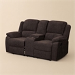 Bowery Hill Reclining Loveseat with Storage Console in Brown Chenille
