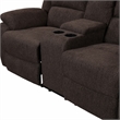 Bowery Hill Reclining Loveseat with Storage Console in Brown Chenille